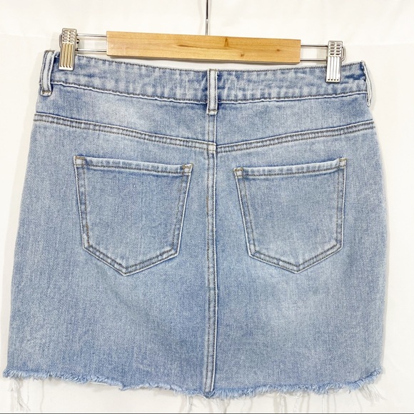 5/$25 Pacsun Distressed Zip Front Denim Jean Skirt - Picture 7 of 10